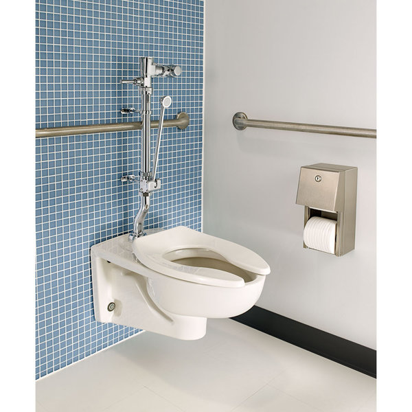 American Standard Afwall GPF Elongated Wall Mounted Flushometer Toilet